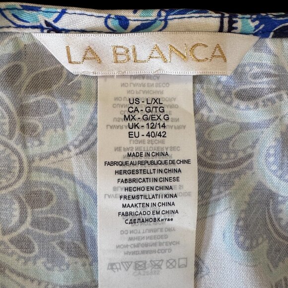 LA BLANCA BEYOND THE PACIFIC V-NECK COVER UP DRESS size L/XL - Picture 3 of 7